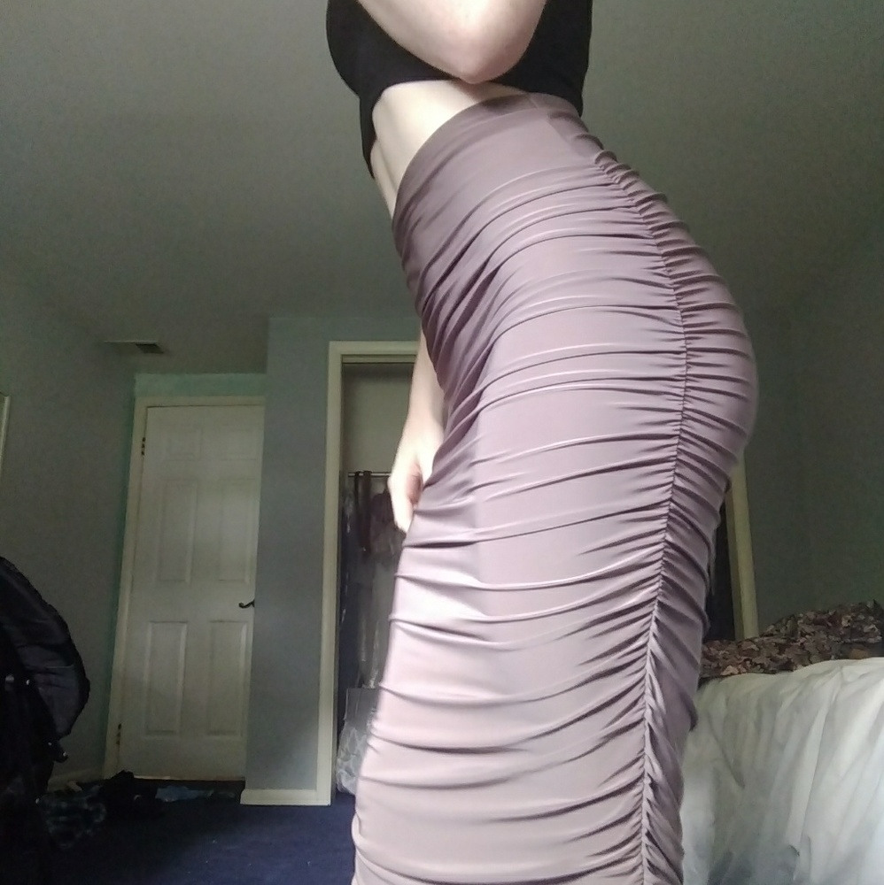 BooHoo Ribbed Bodycon Skirt